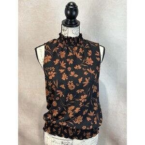 Sienna Sky Mock Neck Floral Sleeveless Top Size S